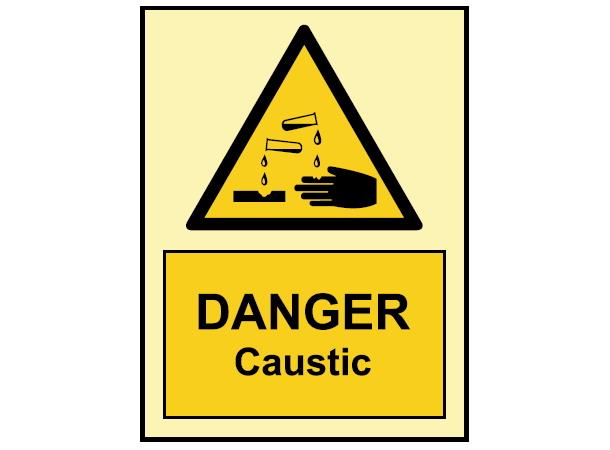Danger Caustic 150 x 200 mm - PET