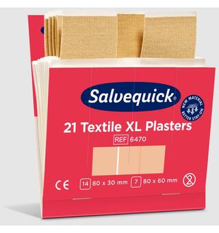 Plaster - Salvequick refill x 6 Tekstil - Ekstra store
