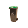 Avfallsbeholder m/Grønt lokk Grønn - 120 Liter