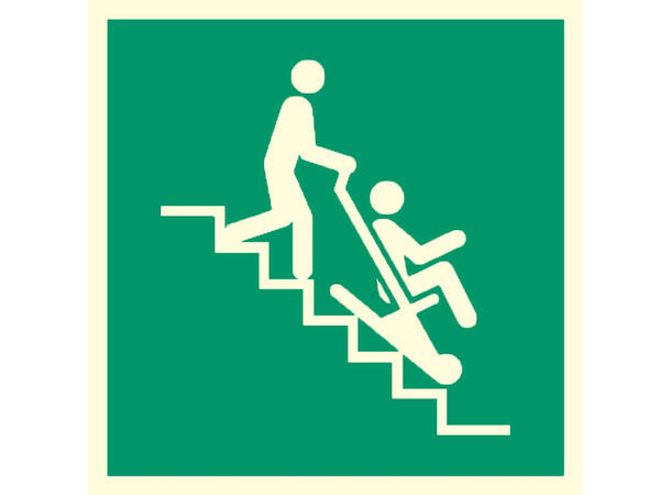 Evakueringsstol skilt
