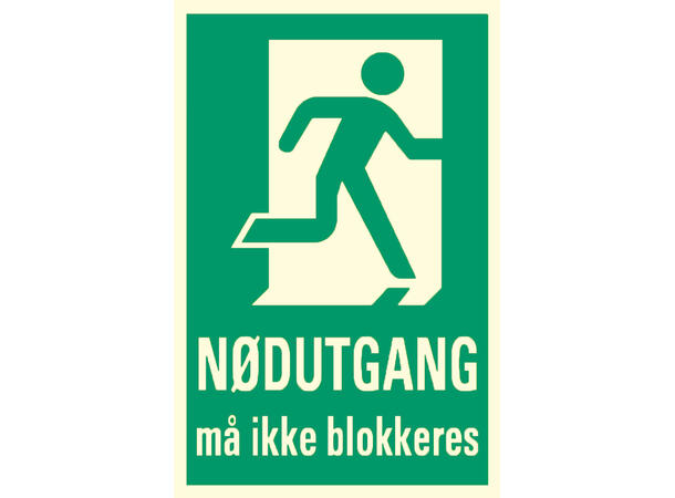 Må ikke blokkeres skilt