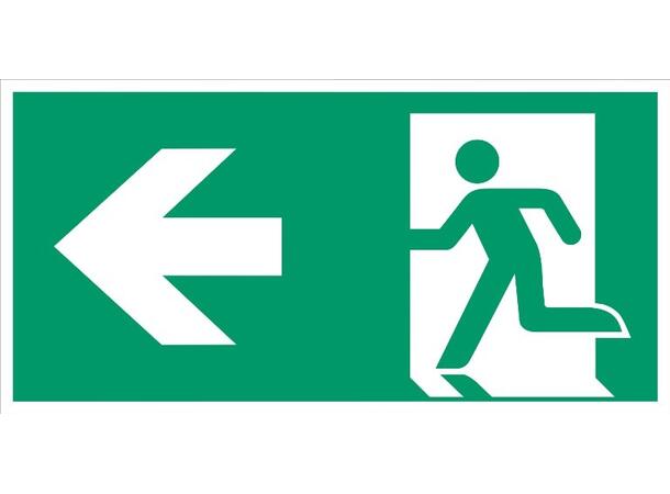 Nødutgang Pil VENSTRE 300 x 150 mm - Premium - AE 