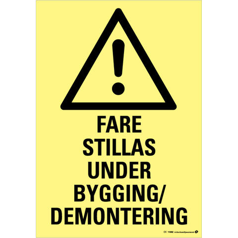 Fare - Stillas under bygging/demontering 400 x 600 mm - A