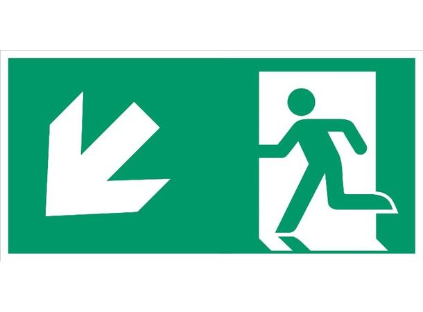 Nødutgang Pil SKRÅ NED VENSTRE