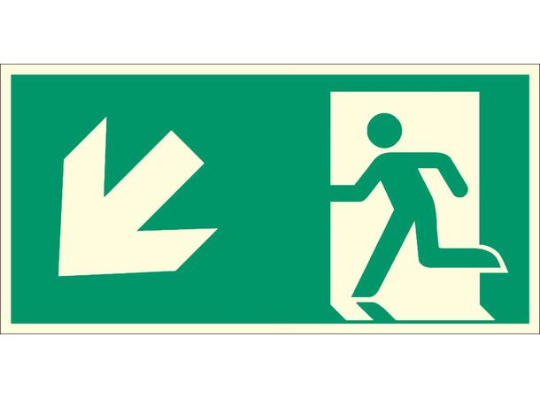 Nødutgang Pil SKRÅ NED VENSTRE