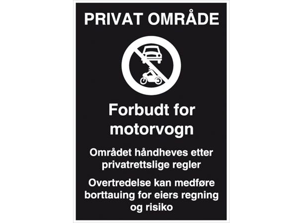 Forbudt for motovogn, Priv. Område 700 x 1000 mm S/H - AR