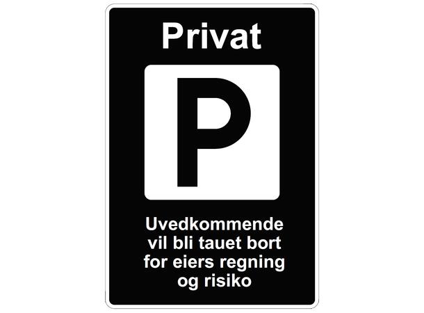 Privat Parkering 700 x 1000 mm S/H - AR 