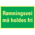 R&#248;mningsvei m&#229; holdes fri 200 x 300 mm - AE