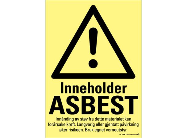 Innholder asbest 150 x 200 mm - VS