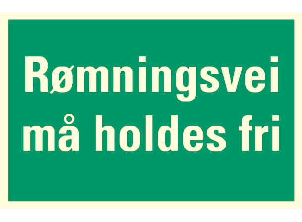 Rømningsvei må holdes fri 150 x 200 mm - AE 