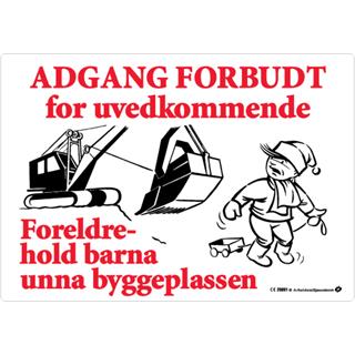 Adgang forbudt for uvedkommende 1000 x 700 mm - PVC