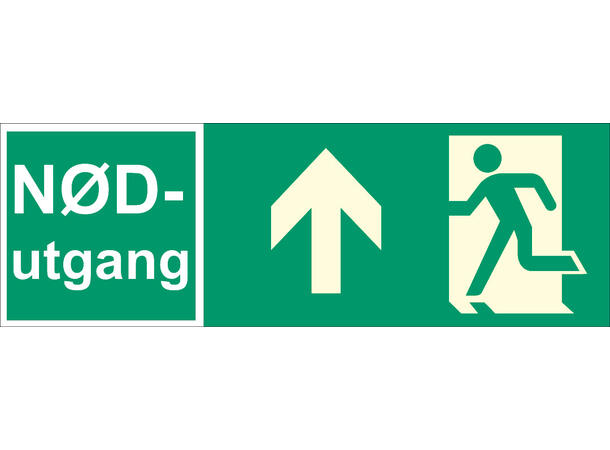 Nødutgang Pil OPP 354 x 118 mm - Aluminium Etterlysende 