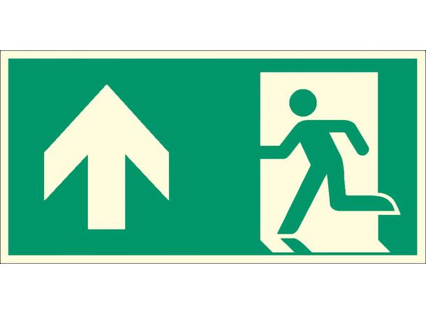 Nødutgang Pil OPP 300 x 150 mm - Aluminium - AE 