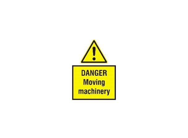 Danger Moving machinery 150 x 200 mm - PET