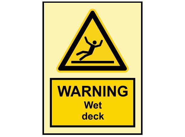Danger Wet deck 150 x 200 mm - PET 