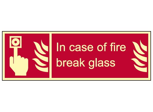 In case of fire break glass 300 x 100 mm - PET