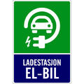 Ladestasjon El-bil 300 x 400 mm - Aluminium