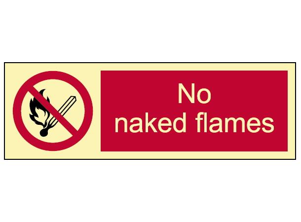 No naked flames 300 x 100 mm - PET