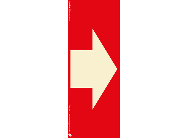 Pil rett (Brann) 75 x 200 mm - Aluminium Etterlysende S. 