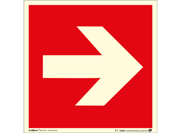 Pil rett (brann) 118 x 118 mm - A 