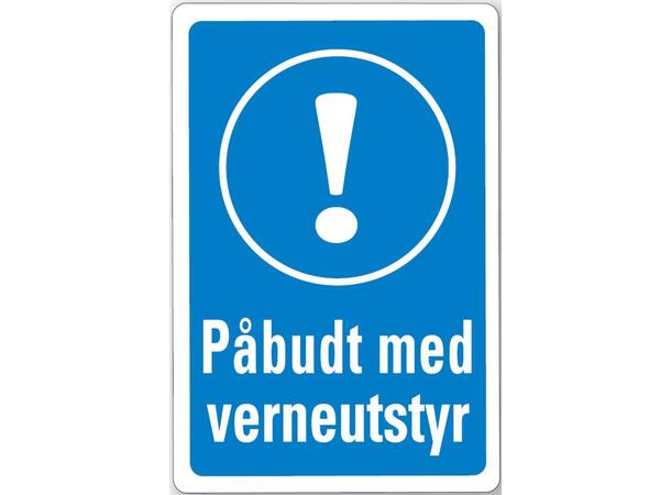Påbudt med verneutstyr 200 x 300 mm - Aluminium 