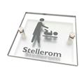 "Stellerom" 125 x 125 mm - Klar acryl / grå