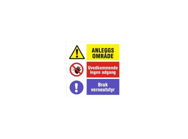 Anleggsområde - Adgang forbudt 600 x 600 mm - PVC