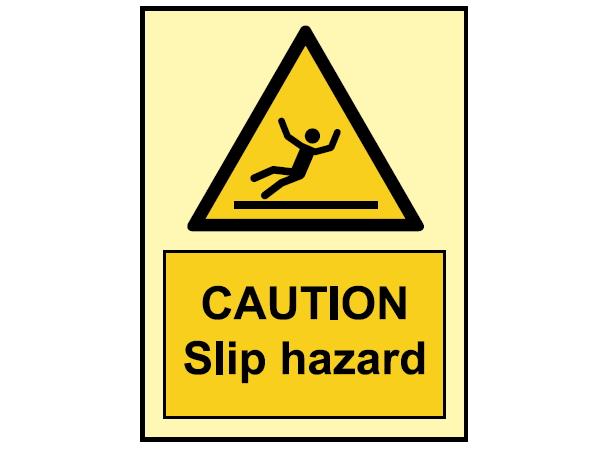 Caution Slip hazard 150 x 200 mm - PET