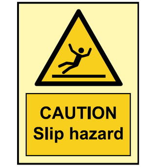 Caution Slip hazard 150 x 200 mm - PET