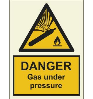 Danger Gas under pressure 150 x 200 mm - PET