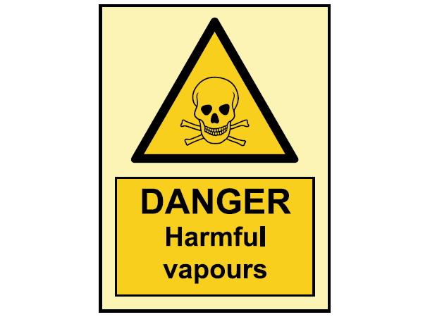 Danger Harmful vapours 150 x 200 mm - PET
