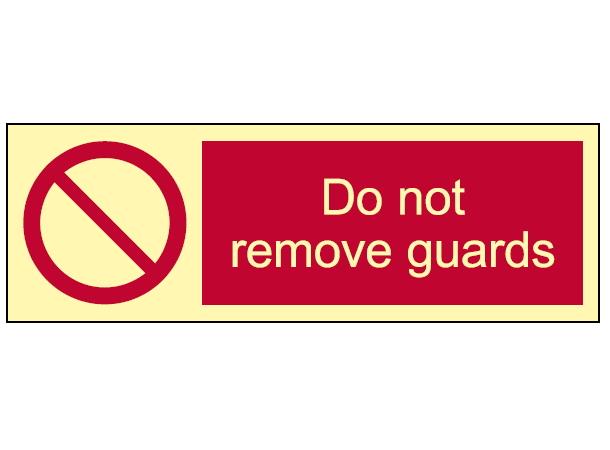 Do not remove guards 300 x 100 mm - PET