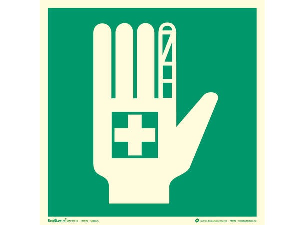 Førstehjelpsutstyr 200 x 200 mm - AES 