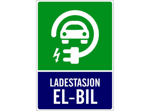 Ladestasjon El-bil 500 x 700 mm - Aluminium 