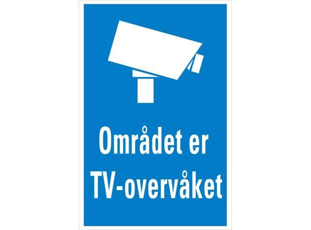 Området er TV-overvåket 200 x 300 mm - Aluminium 