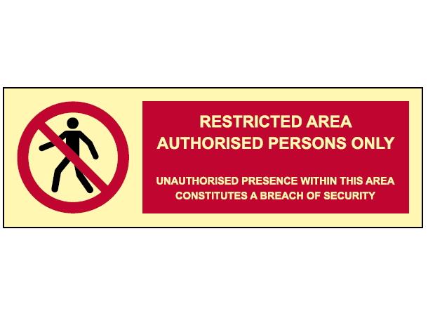 Restricted area… 300 x 100 mm - PET