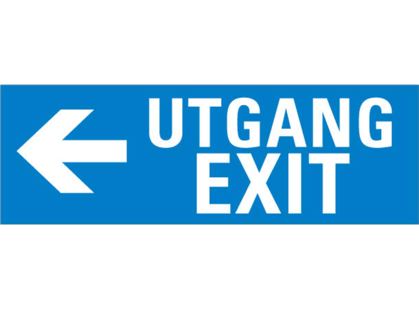 UTGANG/EXIT VENSTRE 354 x 118 mm - Aluminium 