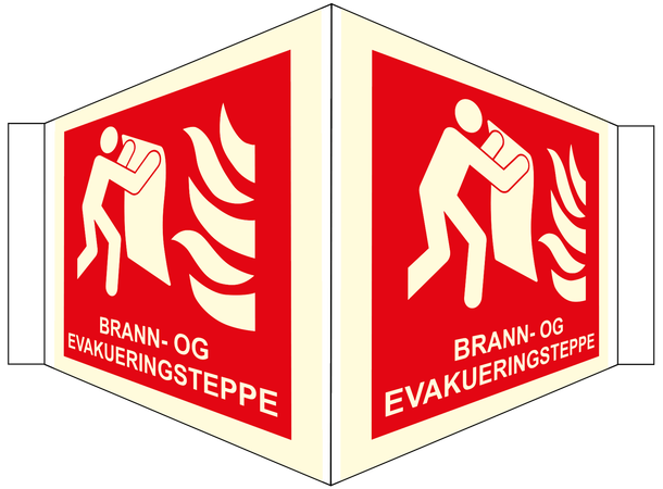 Brann- og evakueringsteppe plogskilt 150 x 150 mm - Plogskilt i AE 