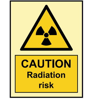 Caution Radiation risk 150 x 200 mm - PET