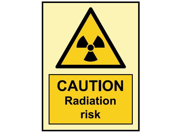 Caution Radiation risk 150 x 200 mm - PET