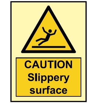 Caution Slippery surface 150 x 200 mm - PET