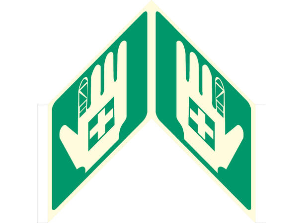 Førstehjelpsutstyr plogskilt 150 x 150 mm - Plogskilt i AE 