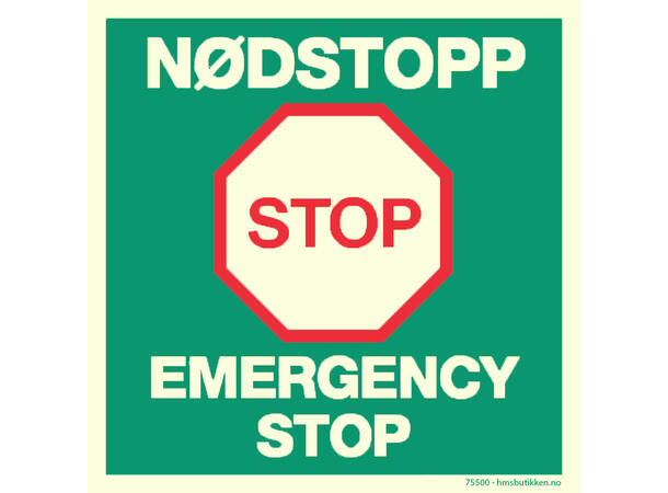 Nødstopp/Emergency stop 200 x 200 mm - AES 