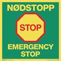 Nødstopp/Emergency stop 200 x 200 mm - AES