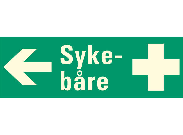 Sykebåre pil VENSTRE 354 x 118 mm - Aluminium Etterlysende 