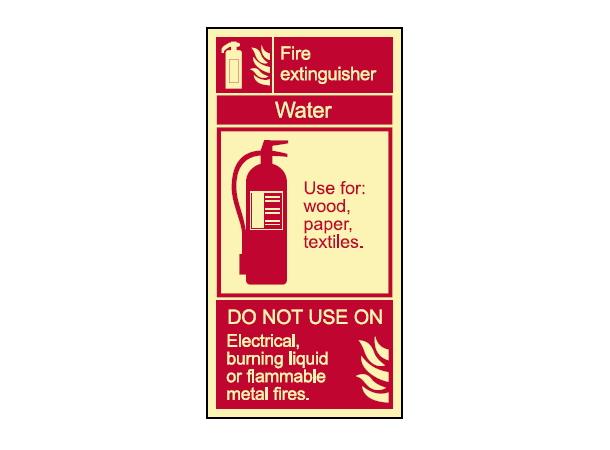 Water extinguisher Info 100 x 200 mm - PET