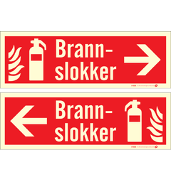 Brannslukker med retningsangivelse Velg retning
