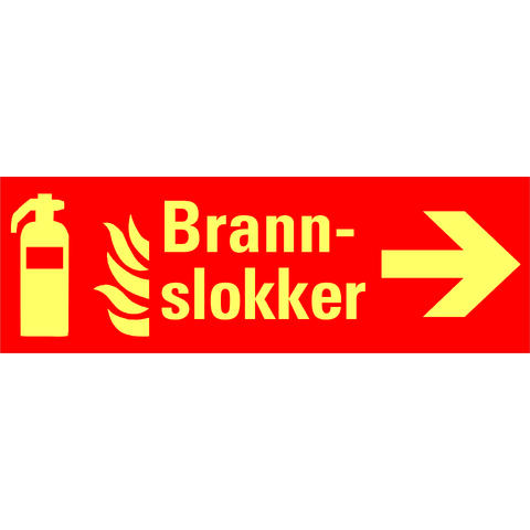 Brannslukker med retningsangivelse Velg retning
