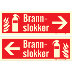 Brannslukker med retningsangivelse Velg retning