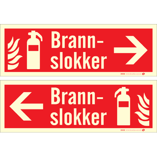 Brannslukker med retningsangivelse Velg retning